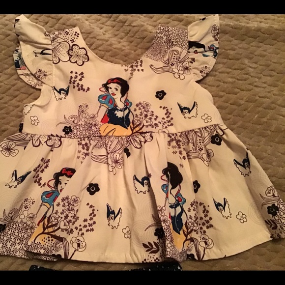 Baby girl 3-6m Snow White set ruffle sleeve new - Picture 3 of 5